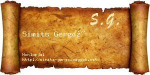 Simits Gergő névjegykártya